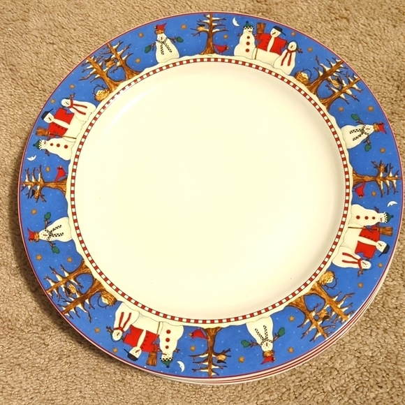 Debbie Mumm Snowman Plate Sakura Oneida Christmas - Picture 1 of 6